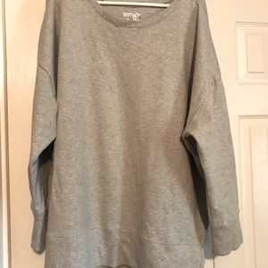 Terra & Sky Heather Gray Split-Side Sweatshirt 3x (24w-26w)